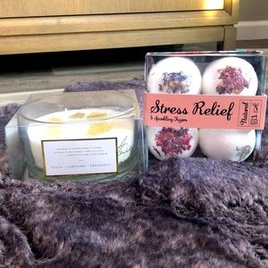 Bath Bomb & Prosperity Stone Candle Gift Set✨💕